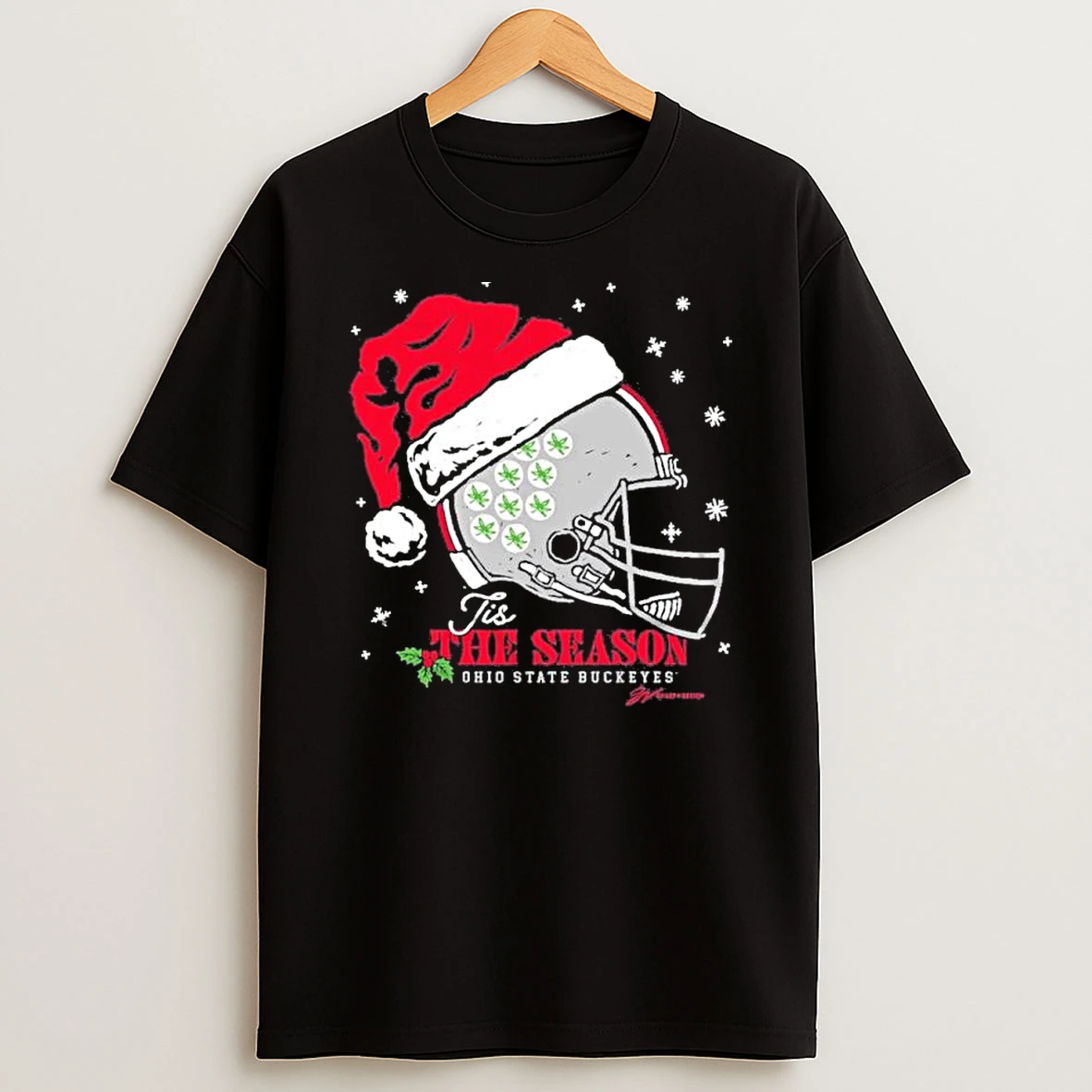 Ohio State Santa Helmet Tis The Season Shirts