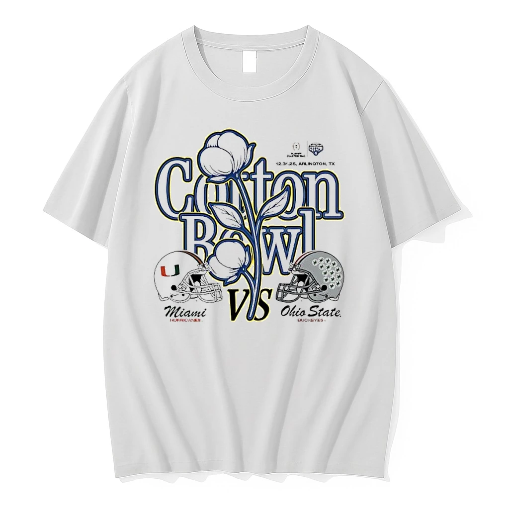Ohio State Vs Miami 2025 Cotton Bowl Helmet Matchup Shirts