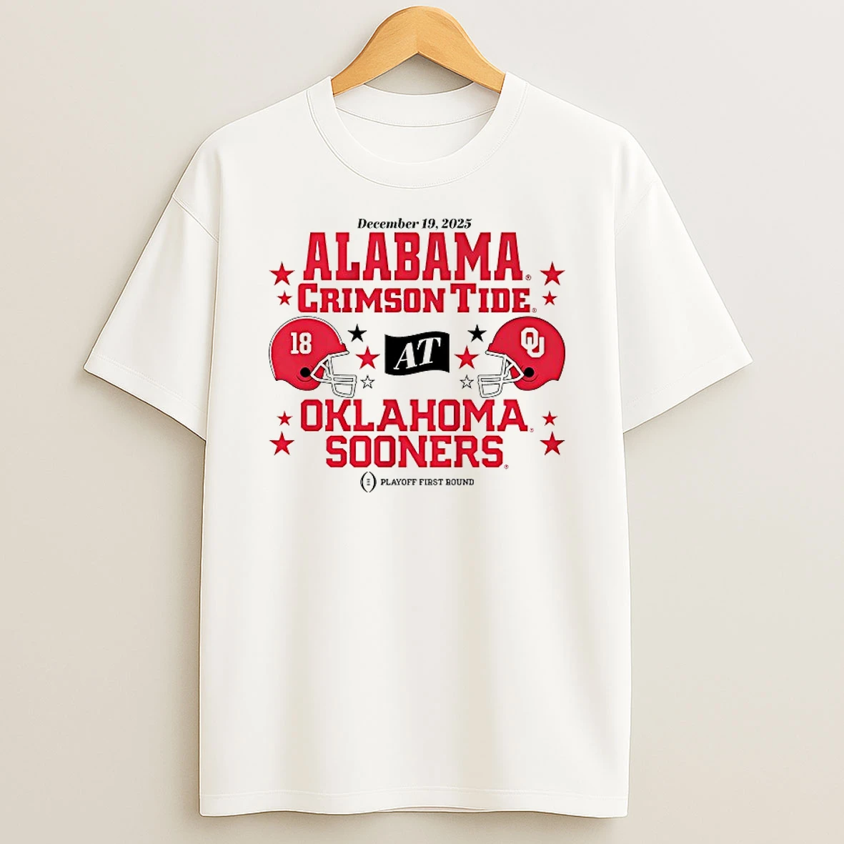 Oklahoma Sooners And Alabama Crimson Tide 2025 Cfp First Round Matchup Shirts
