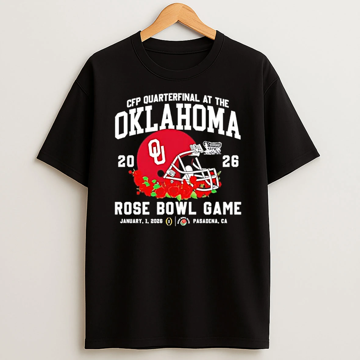 Oklahoma Sooners Cfp Quarterfinal At The 2026 Rose Bowl Game Helmet Shirts
