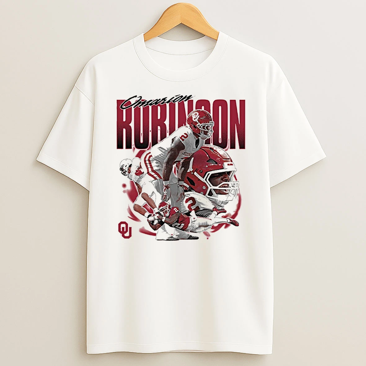 Oklahoma Sooners Ncaa Football Omarion Robinson Collage Graphic Shirts
