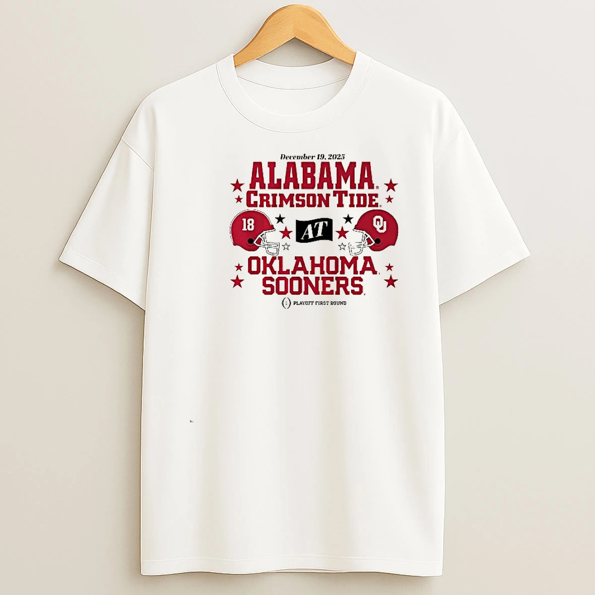 Oklahoma Sooners Vs Alabama Crimson Tide 2025 Cfp First Round Matchup Helmet Shirts