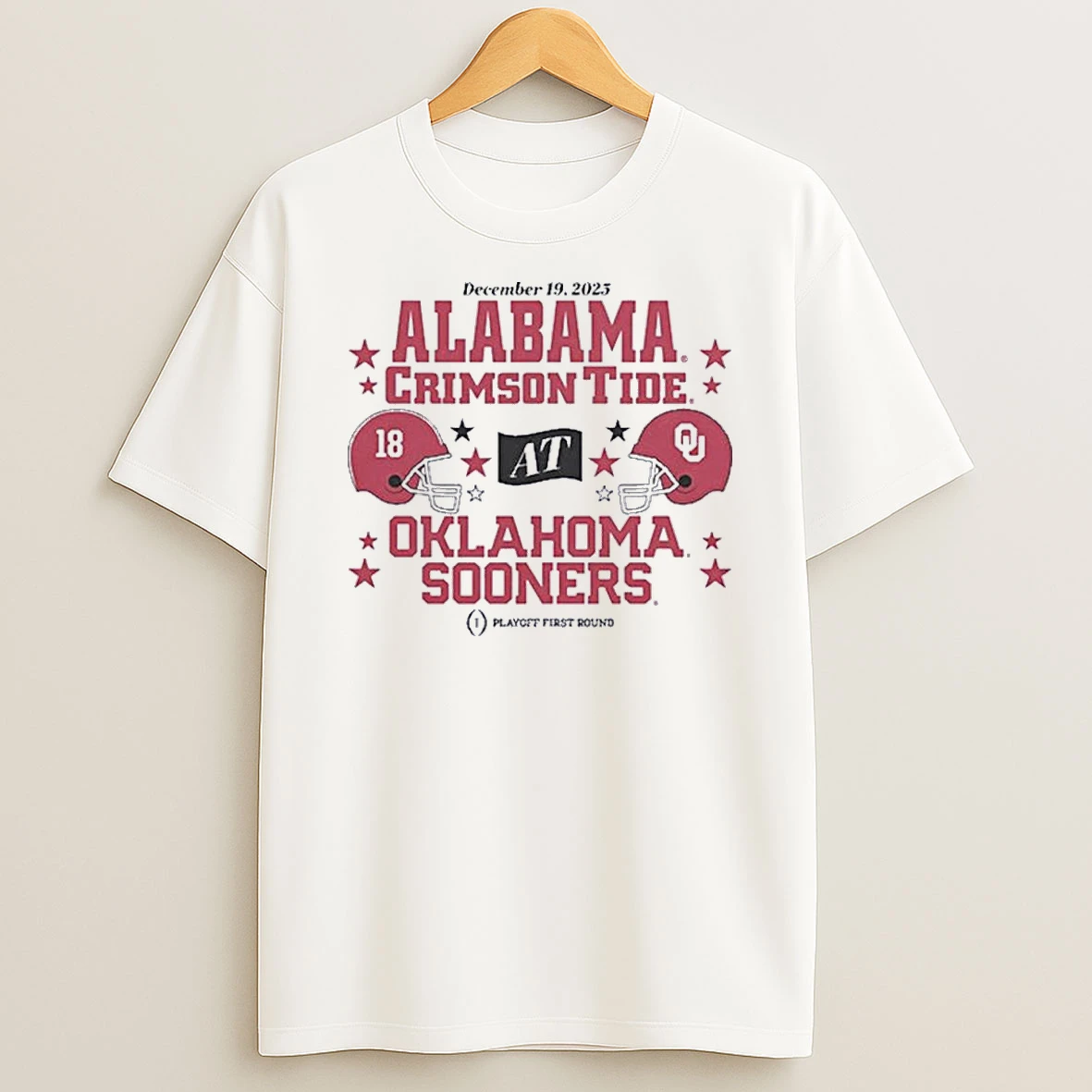 Oklahoma Sooners At Alabama Crimson Tide 2025 Cfp First Round Matchup Shirts