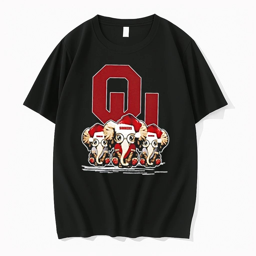 Oklahoma Sooners X Elephants Santa Hat Merry Christmas Shirts
