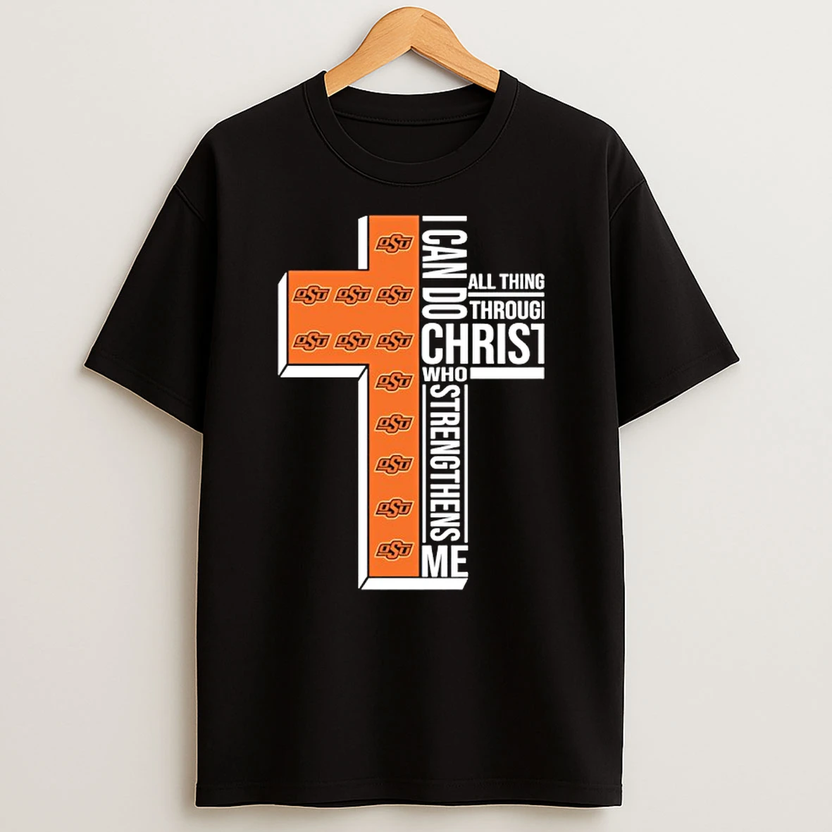 Oklahoma State Cowboys Cross I Can Do All Things Through Christ Who Strengthen Me Shirts
