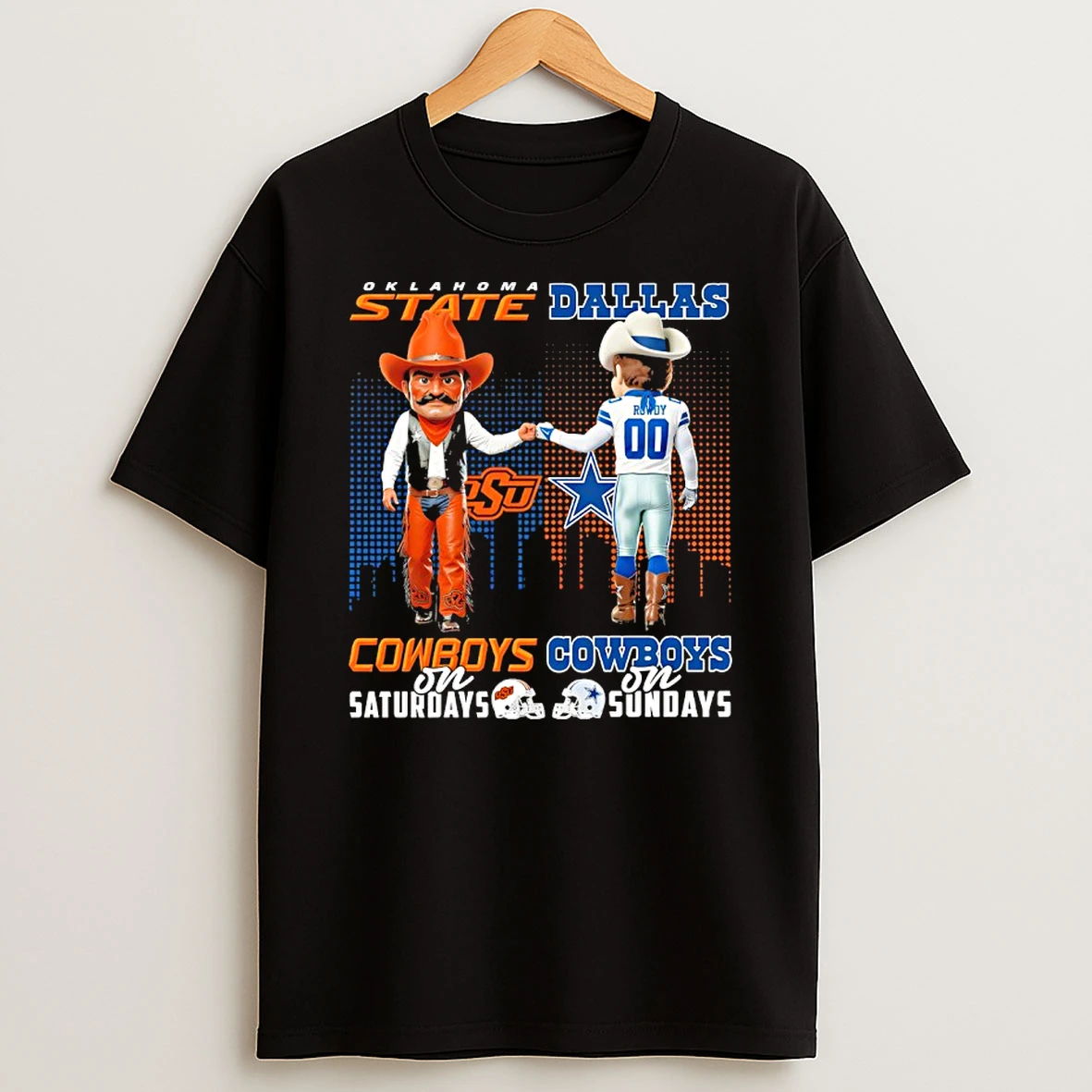 Oklahoma State Cowboys On Saturdays X Dallas Cowboys On Sundays Mascot Shirts
