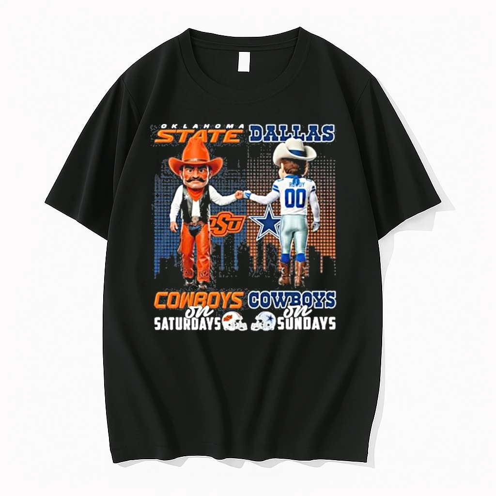 Oklahoma State Cowboys Vs Dallas Cowboys Mascot On Saturdays And On Sundays Shirts