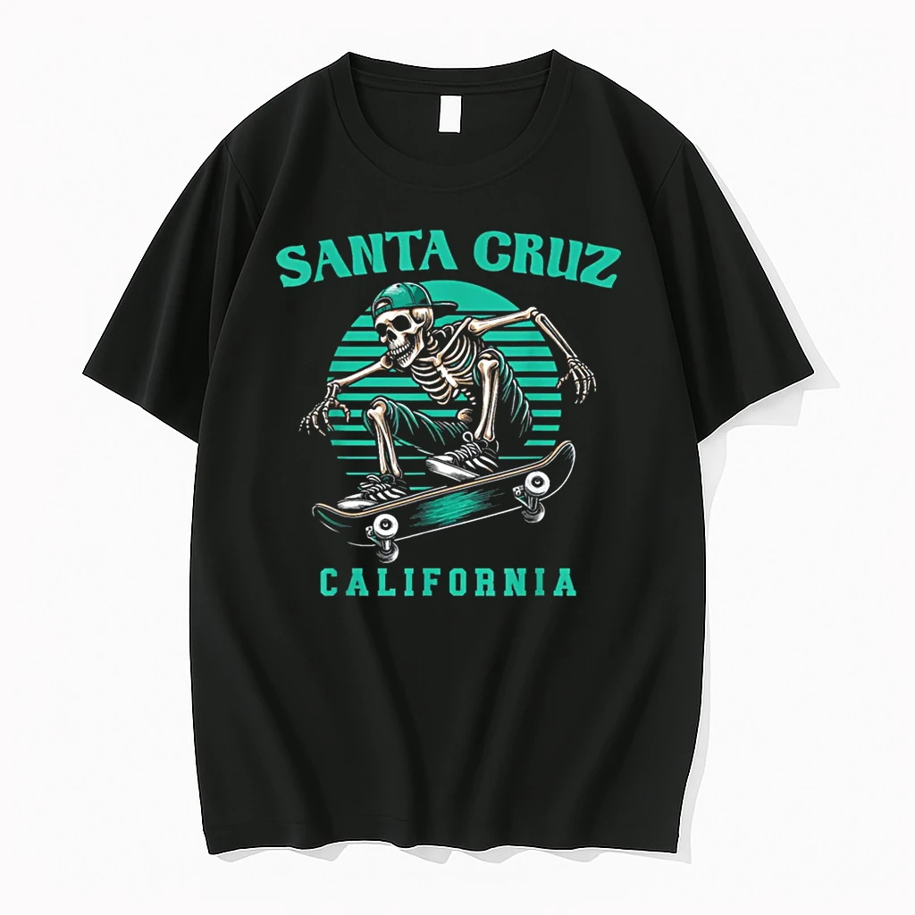 Old School Santa Cruz California Skeleton Skating Shirts
