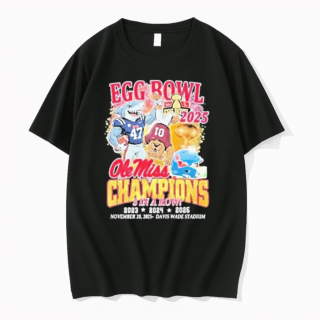 Ole Miss Mascot Beat Msu 3 In A Row Egg Bowl Champions Shirts