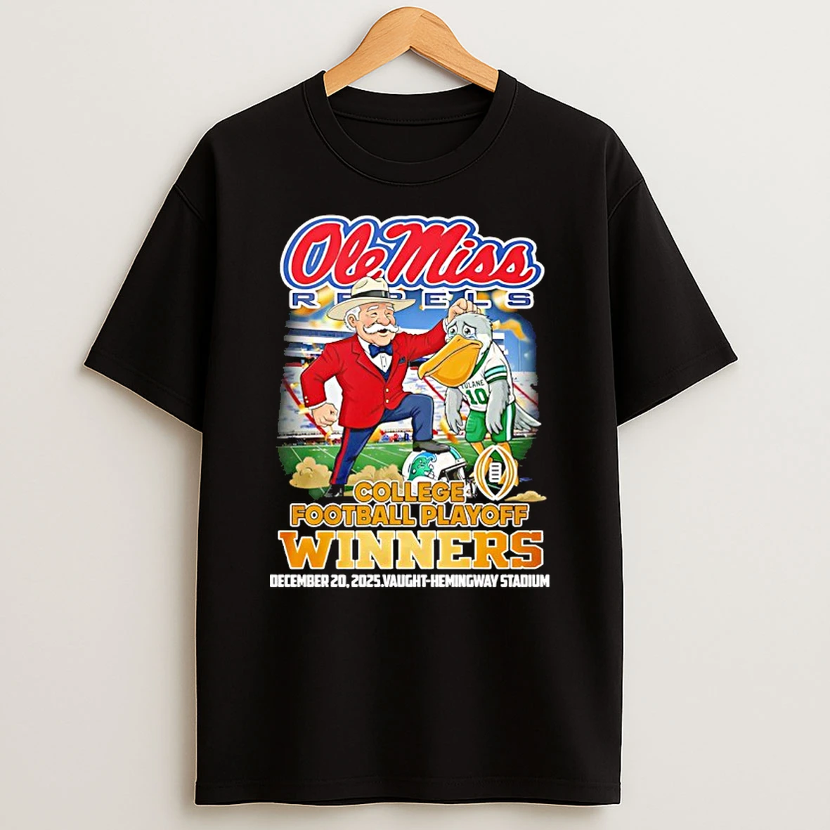 Ole Miss Rebels 2025 26 College Football Playoff Winners Mascot Shirts