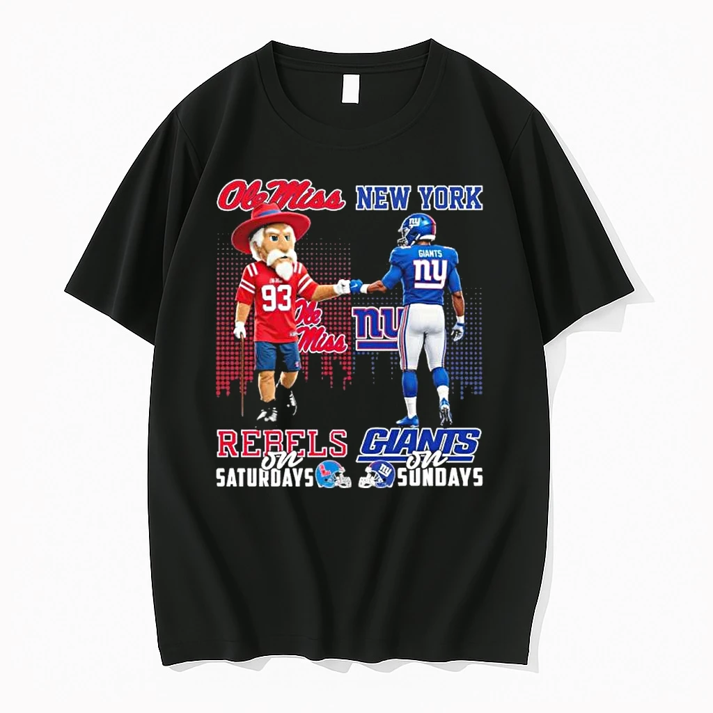 Ole Miss Rebels And New York Giants Mascot On Saturdays And On Sundays Shirts