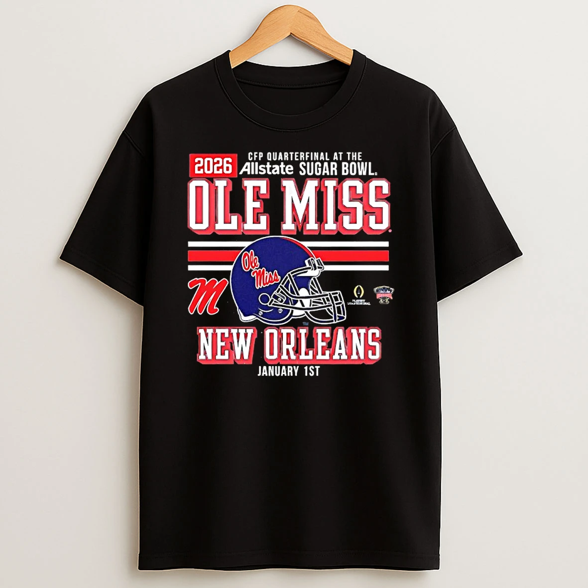 Ole Miss Rebels Cfp Sugar Bowl New Orleans Helmet 2026 Shirts