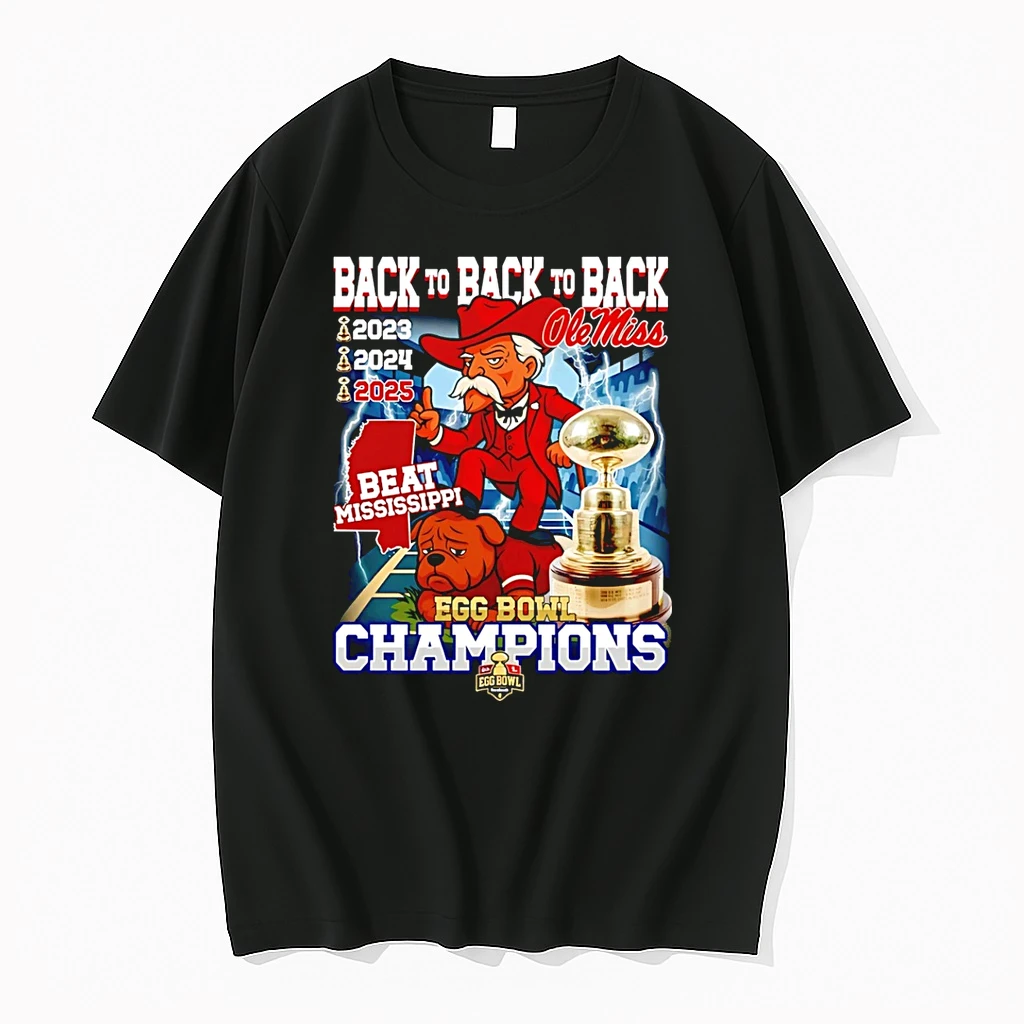 Ole Miss Rebels Egg Bowl Champions 2025 3 Time Mascot Shirts