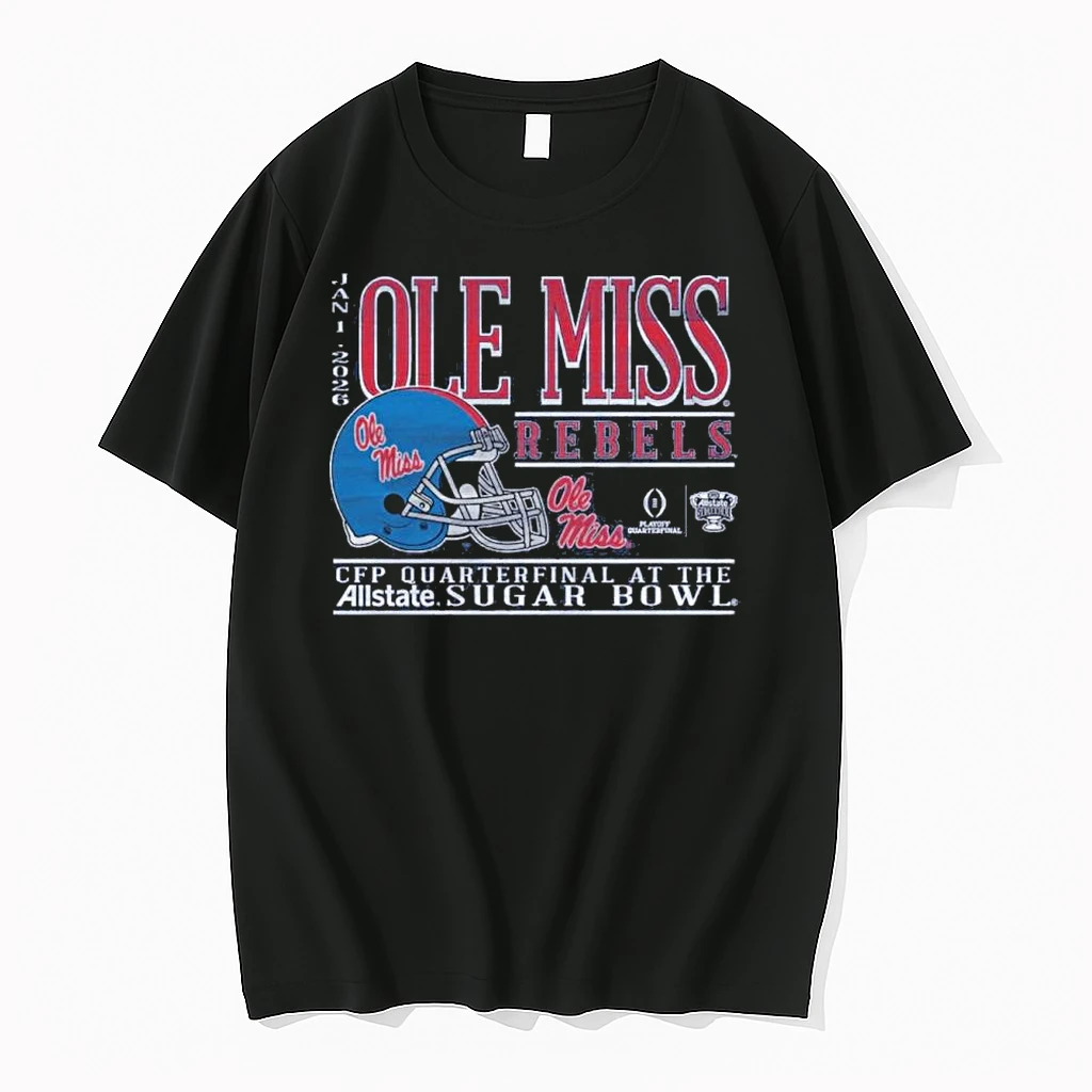 Ole Miss Rebels Football 2025 Sugar Bowl Bound Helmet Shirts