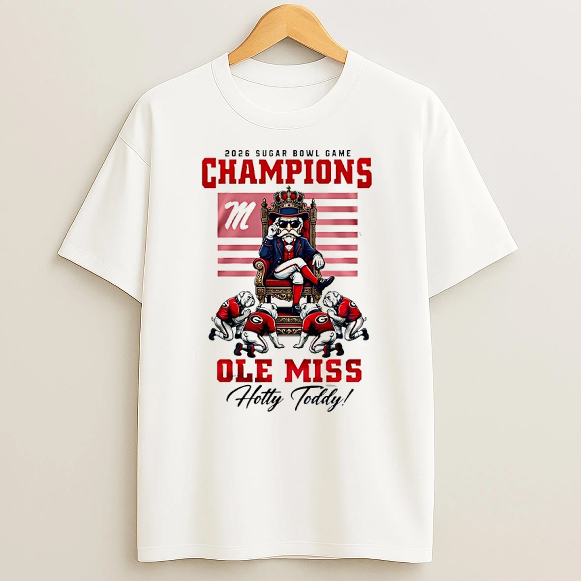 Ole Miss Rebels Ncaa 2026 Sugar Bowl Game Champions King Mascot Shirts