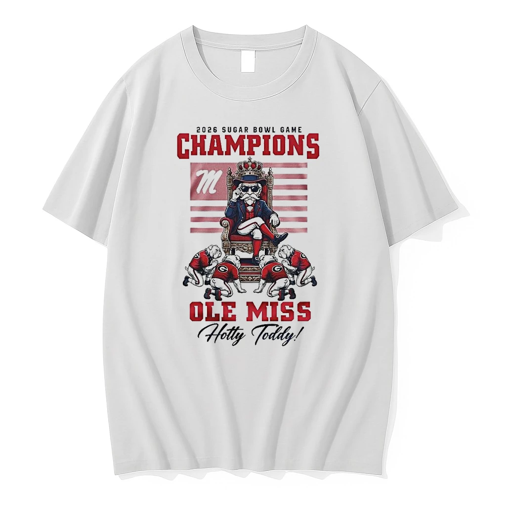Ole Miss Rebels Ncaa 2026 Sugar Bowl Game Champions The Kings Mascot Hotty Toddy Shirts