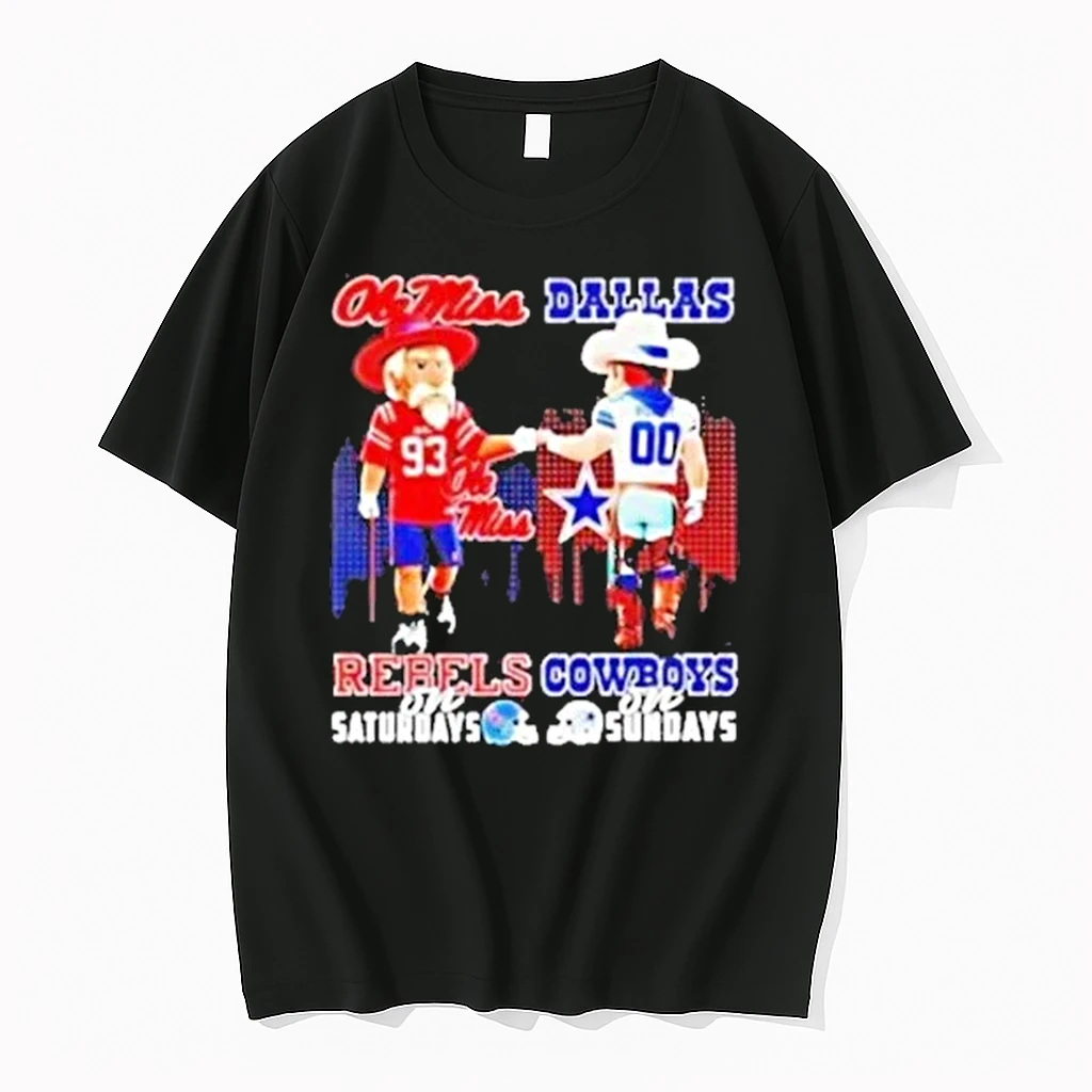 Ole Miss Rebels On Saturdays Dallas Cowboys On Sundays Mascot Shirts