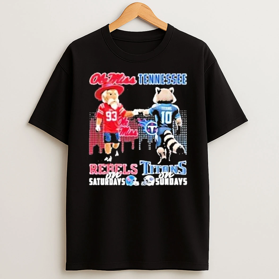 Ole Miss Rebels On Saturdays Tennessee Titan On Sundays Mascot Shirts