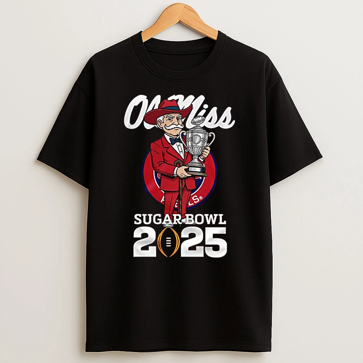 Ole Miss Rebels Sugar Bowl 2025 Mascot Trophy Shirts