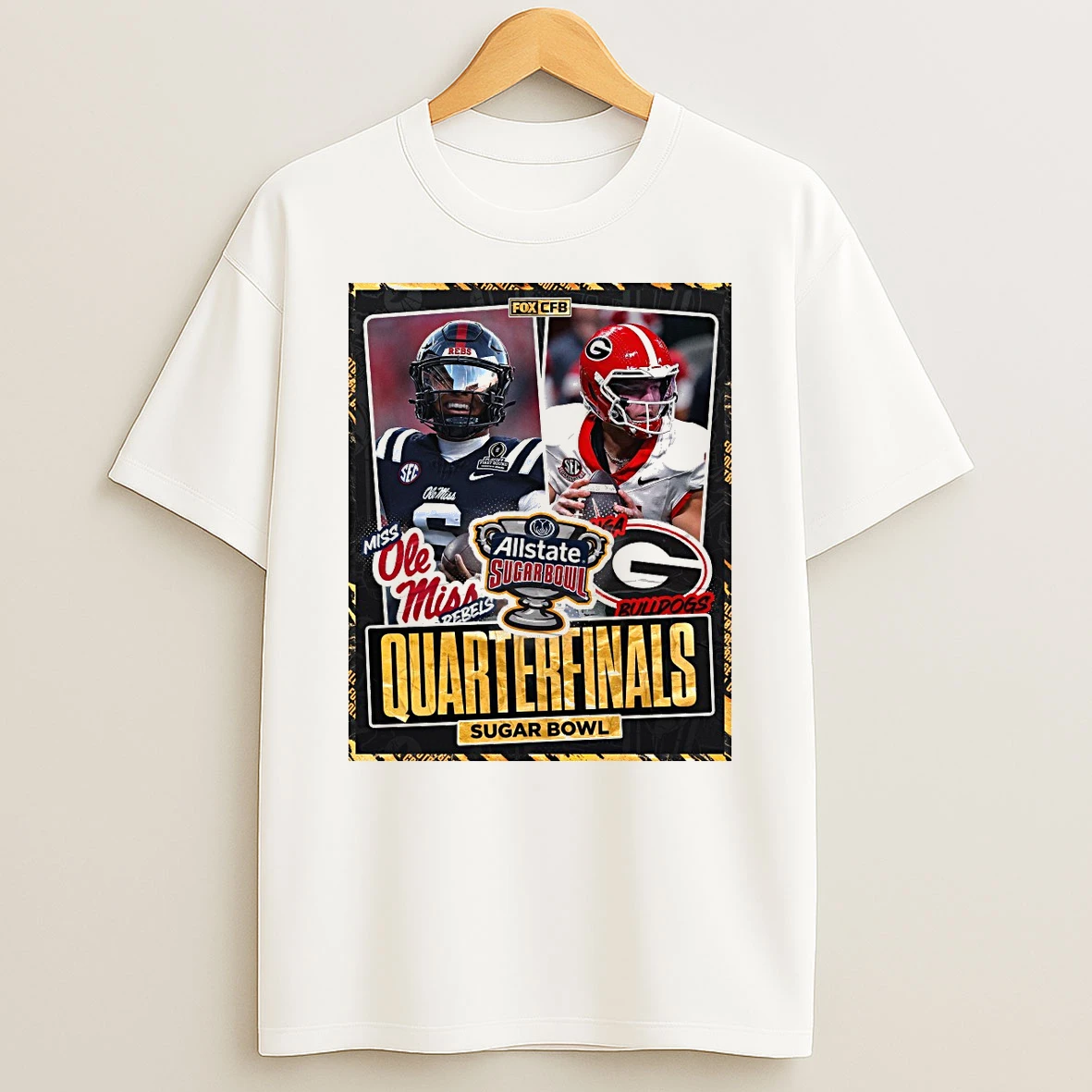 Ole Miss Rebels Vs Georgia Bulldogs 2026 Allstate Sugar Bowl Quarterfinals Shirts