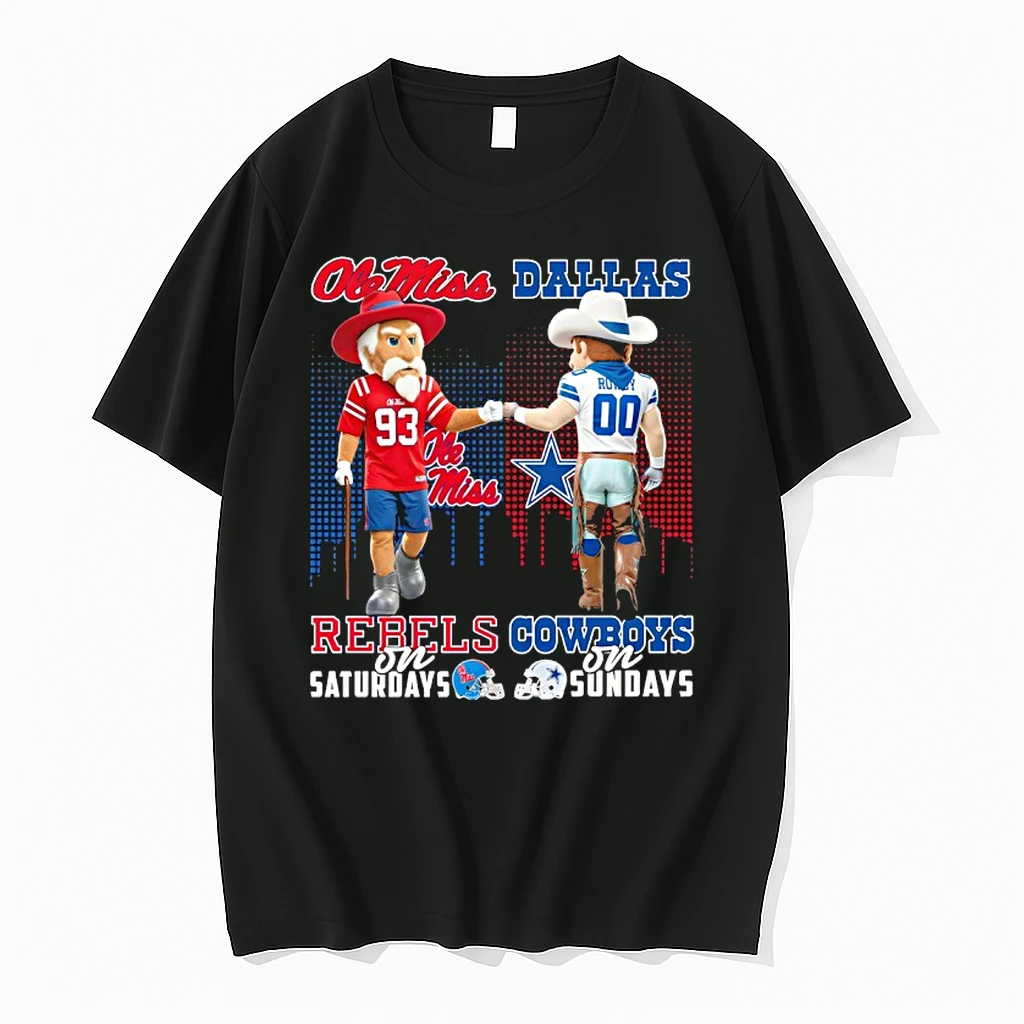 Ole Miss Rebels On Saturdays X Dallas Cowboys On Sundays Mascot Shirts