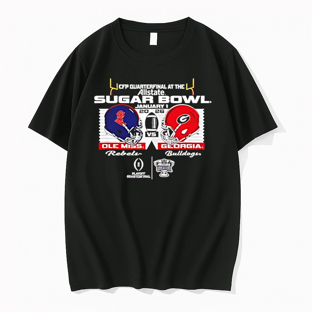 Ole Miss Rebels Vs Georgia Bulldogs Cfp Sugar Bowl 2026 Head To Head Shirts