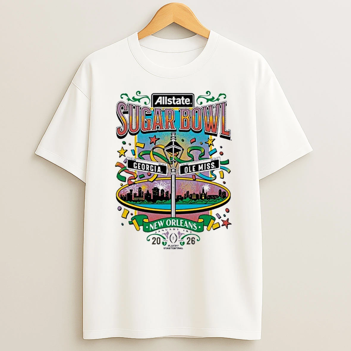 Ole Miss Vs Georgia 2026 Allstate Sugar Bowl Nola Adult Shirts