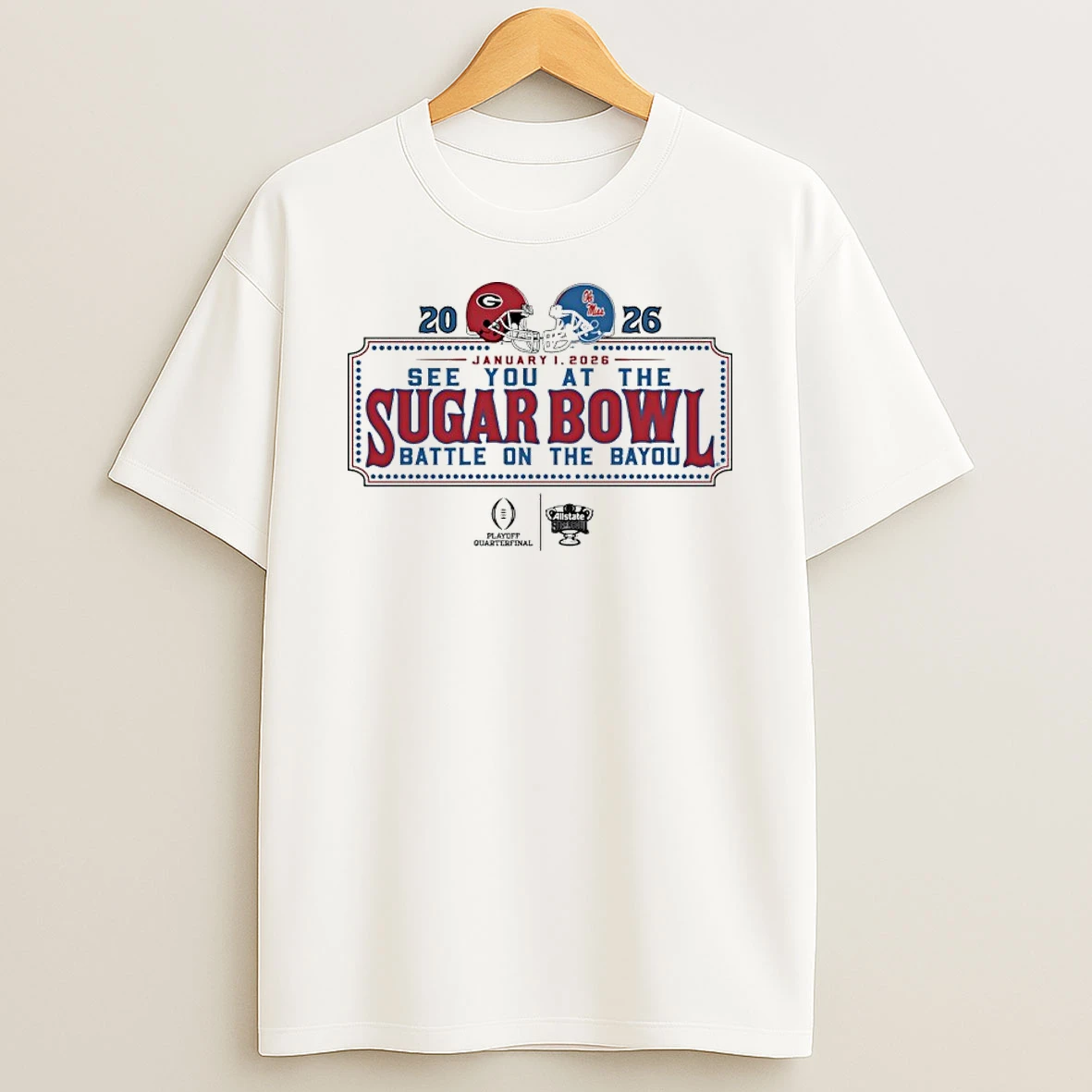 Ole Miss Vs Georgia See You At The Sugar Bowl Battle On The Bayou 2026 Shirts