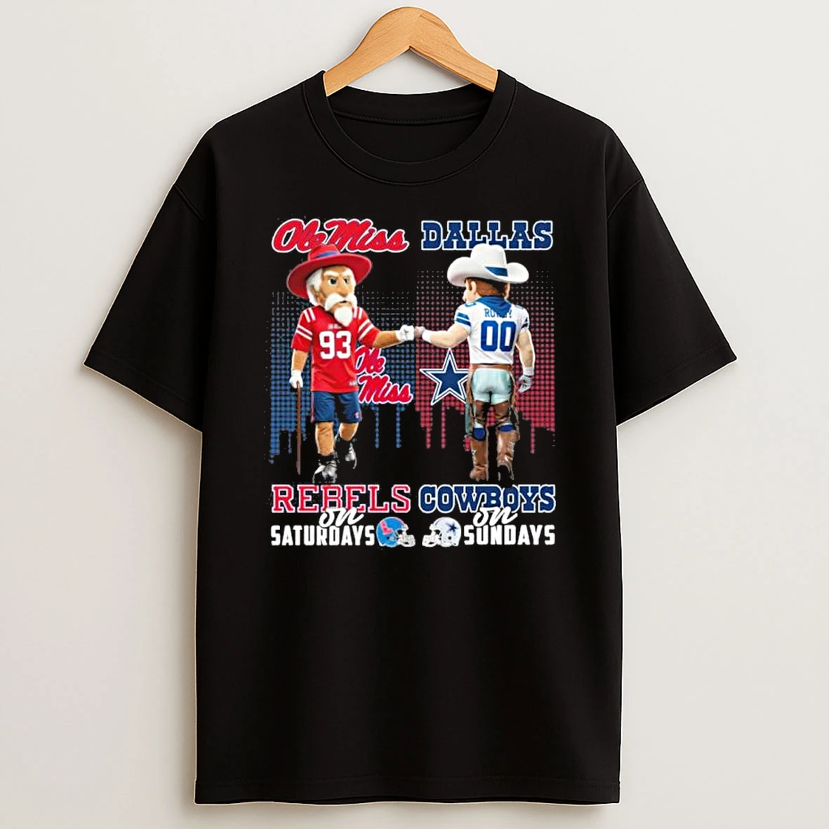 Ole Miss Rebels Vs Dallas Cowboys Mascot On Saturdays And On Sundays Shirts
