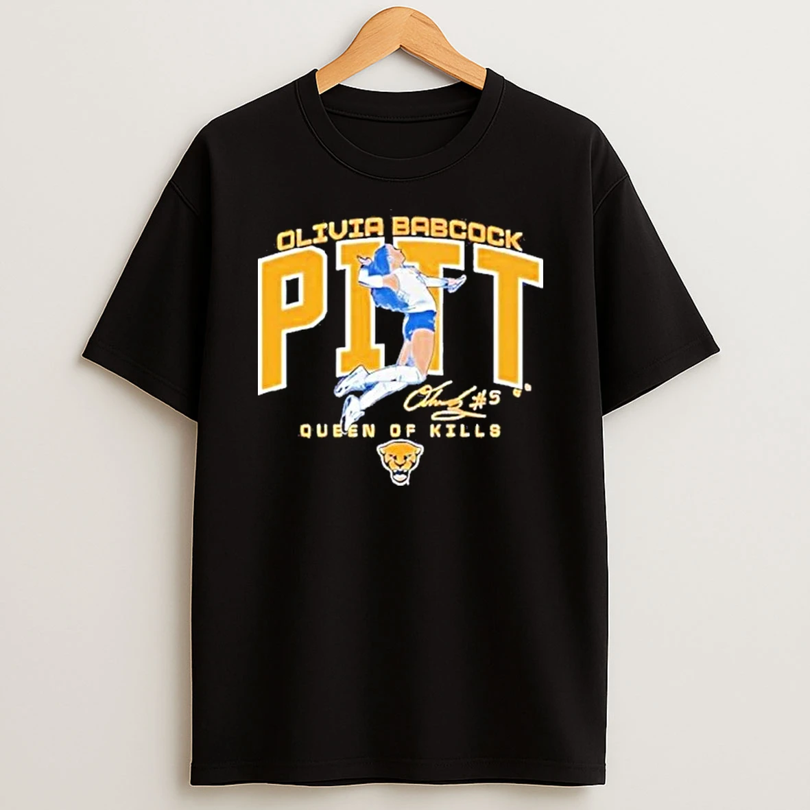 Olivia Babcock Pitt Panthers Volleyball Queen Of Kills Signature Shirts
