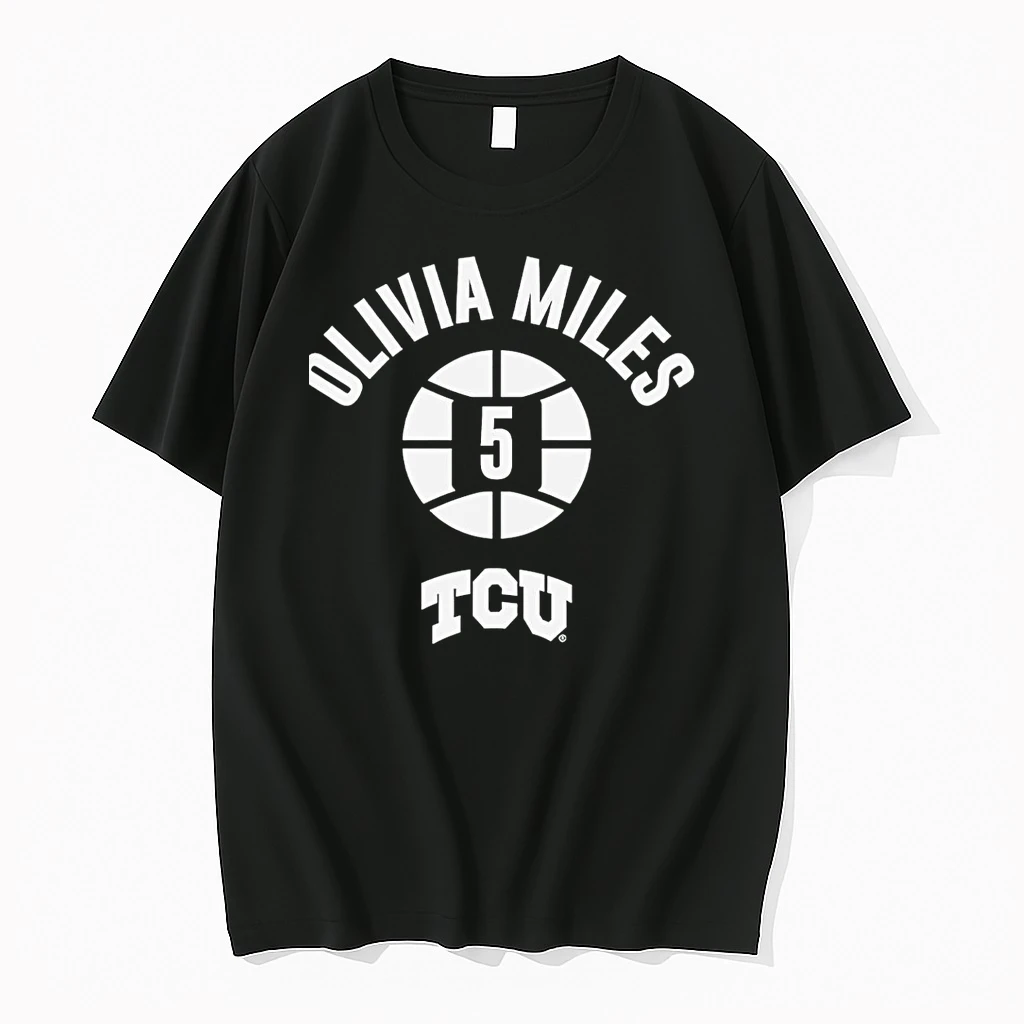 Olivia Miles 5 Tcu Horned Frogs Basketball Name Number Ball Shirts