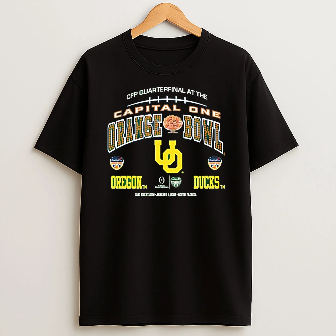 Oregon 2026 Cfp Orange Bowl Rhinestone Top Oregon Shirts
