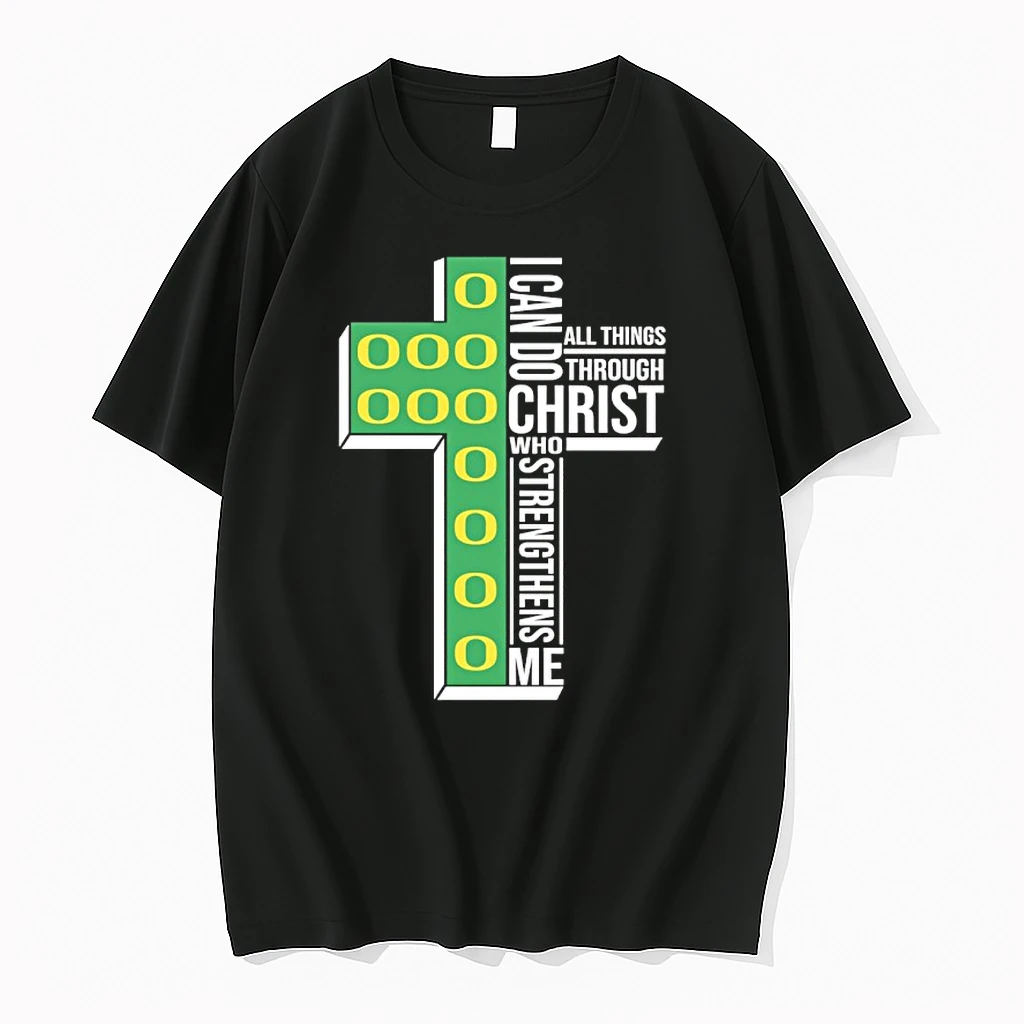 Oregon Ducks Cross I Can Do All Things Through Christ Who Strengthen Me Shirts