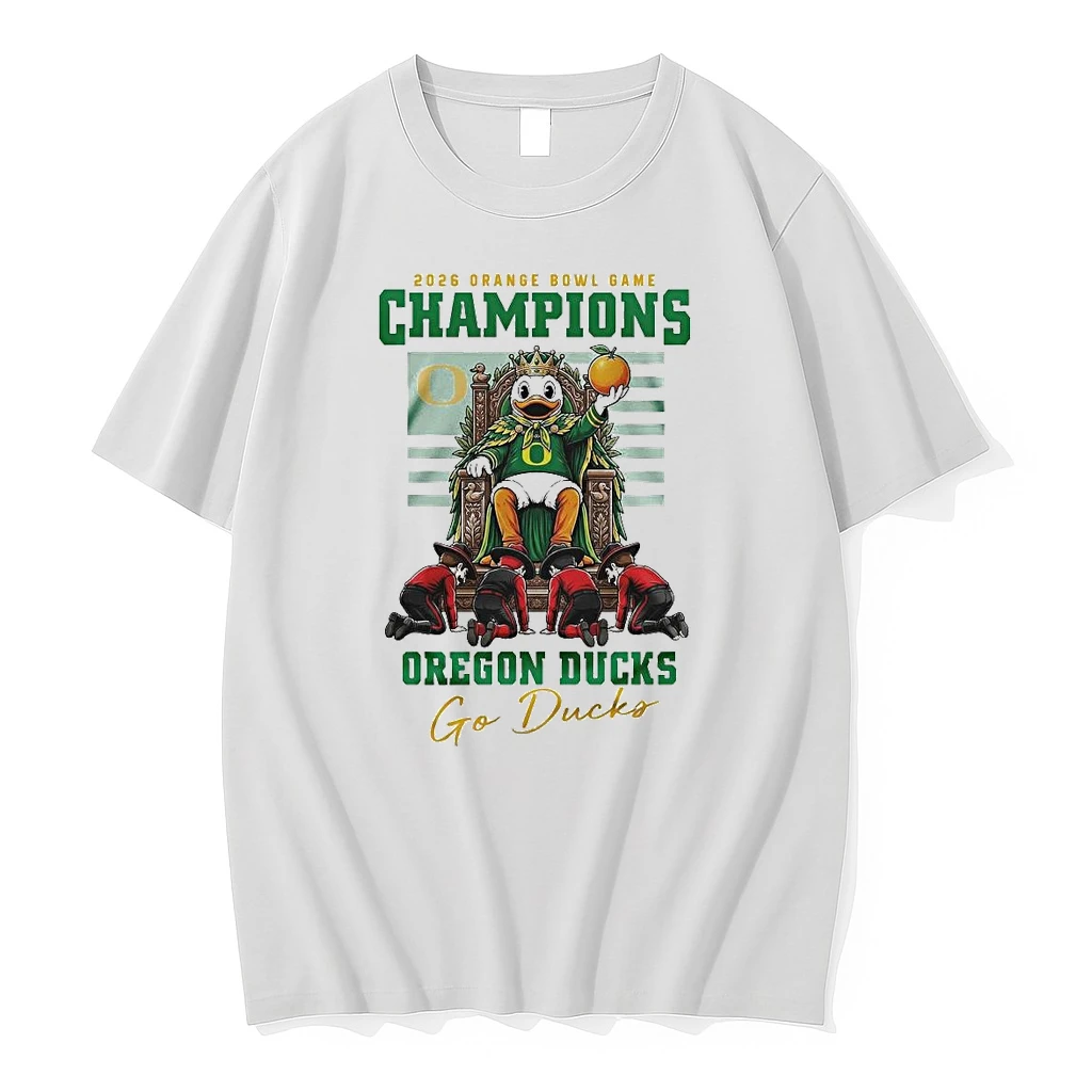 Oregon Ducks Ncaa 2026 Orange Bowl Game Champions The Kings Mascot Go Ducks Shirts
