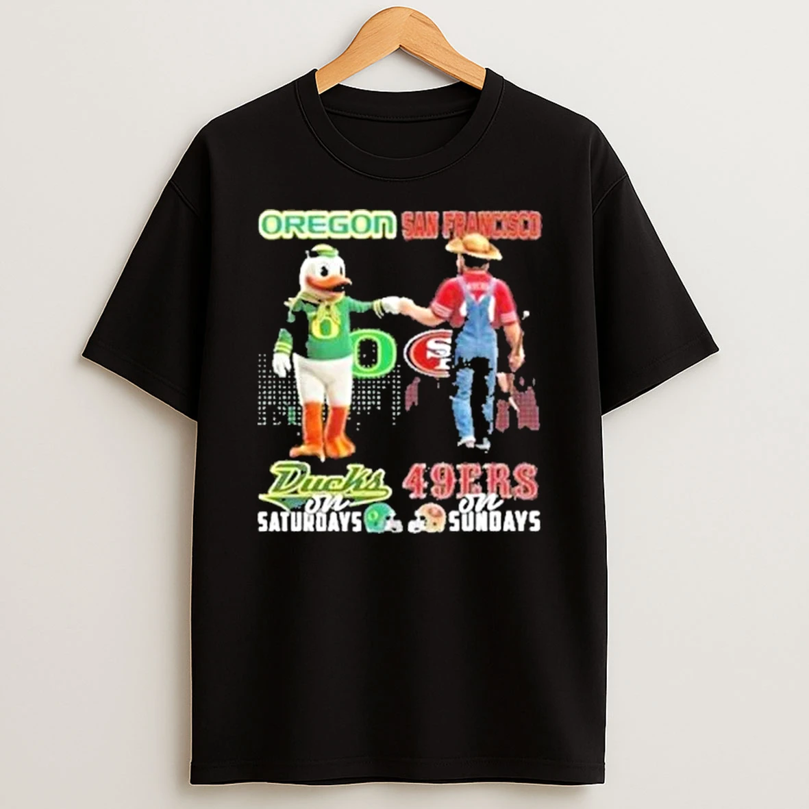 Oregon Ducks On Saturdays X San Francisco 49ers On Sundays Mascot 2025 Shirts