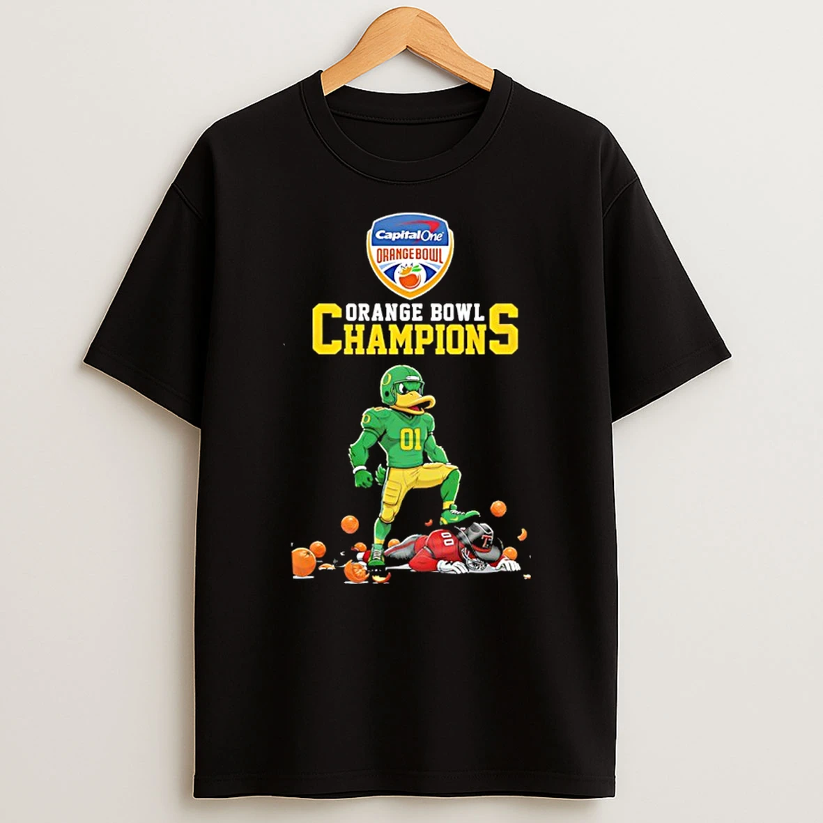 Oregon Ducks Orange Bowl Game 2026 Champions Mascot Shirts