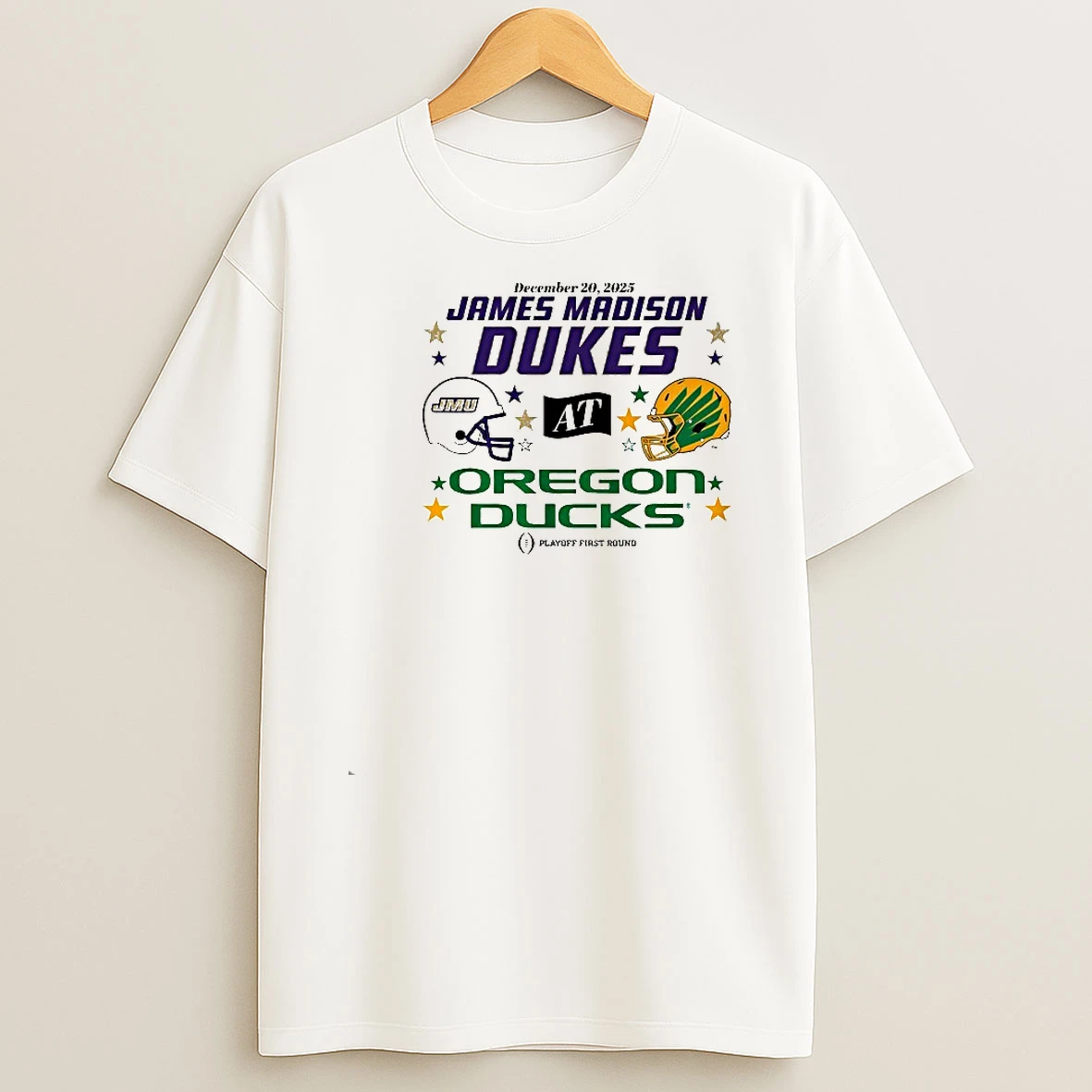 Oregon Ducks Vs Jmu Dukes 2025 Cfp First Round Matchup Helmet Shirts
