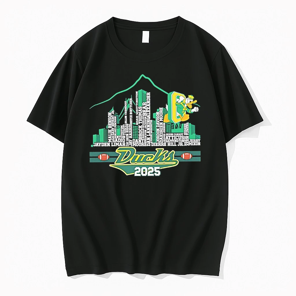 Oregon Ducks Football 2025 Players Names City Skyline Shirts