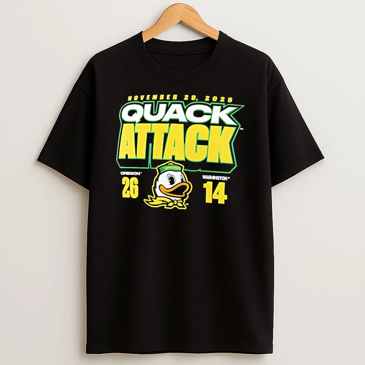 Oregon Ducks Vs Washington Huskies 2025 Quack Attack Score 26 14 Shirts