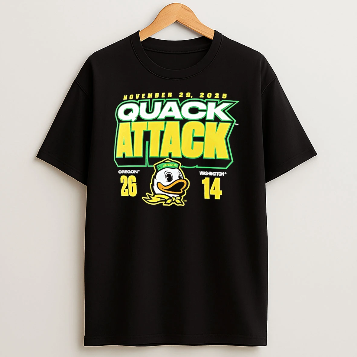 Oregon Ducks Vs Washington Huskies Quack Attack 2025 Shirts