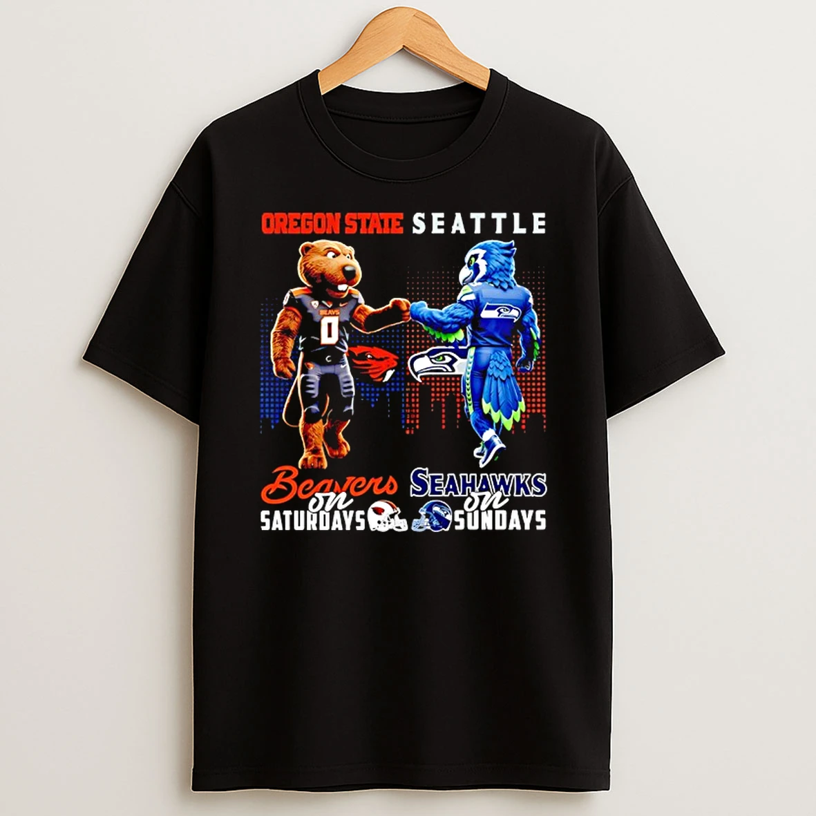 Oregon State Beavers On Saturdays Vs Seattle Seahawks On Sundays Gameday Mascot Shirts
