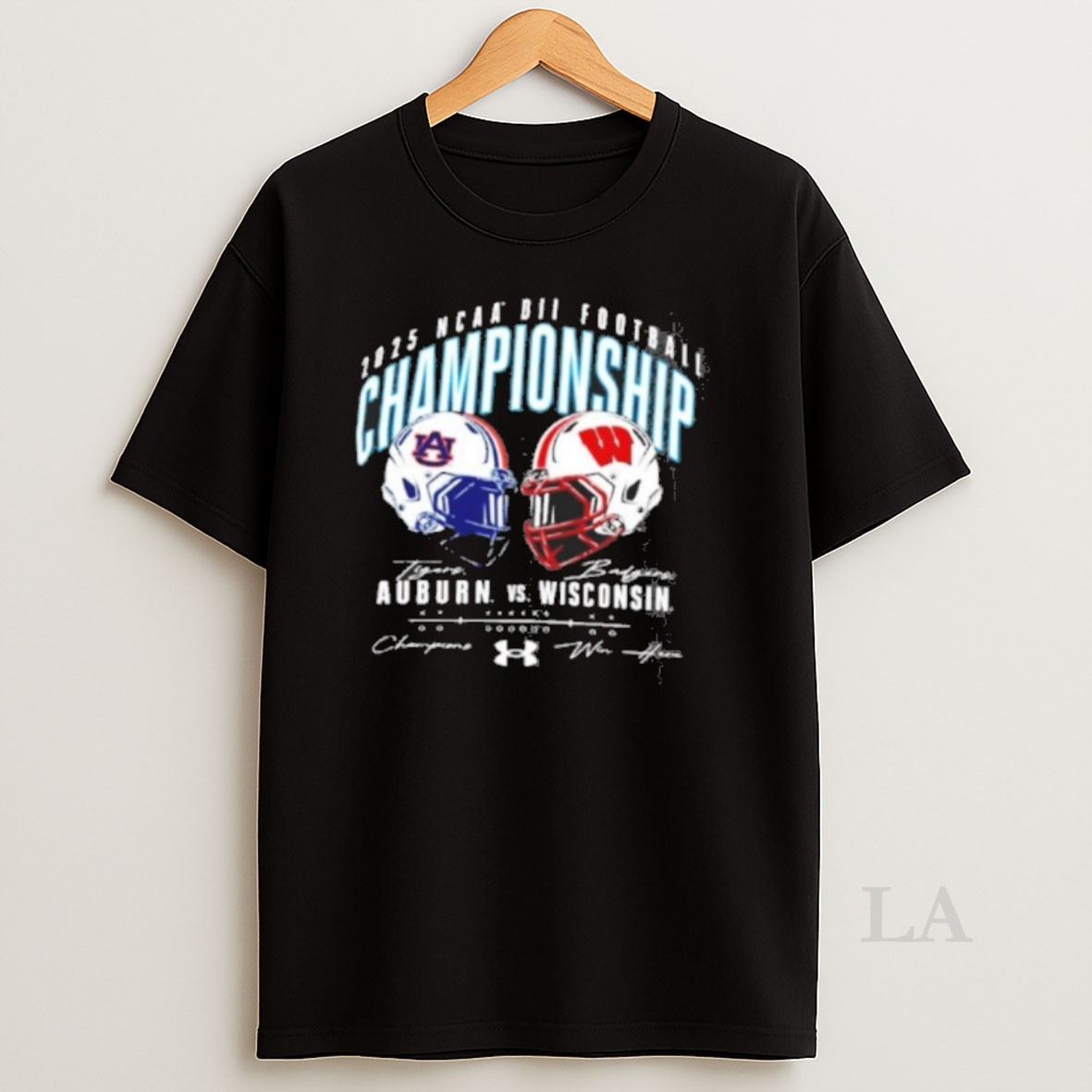 Original 2025 Division Ii Football Championship Auburn Tigers Vs Wisconsin Badgers Win Here Signature Shirt