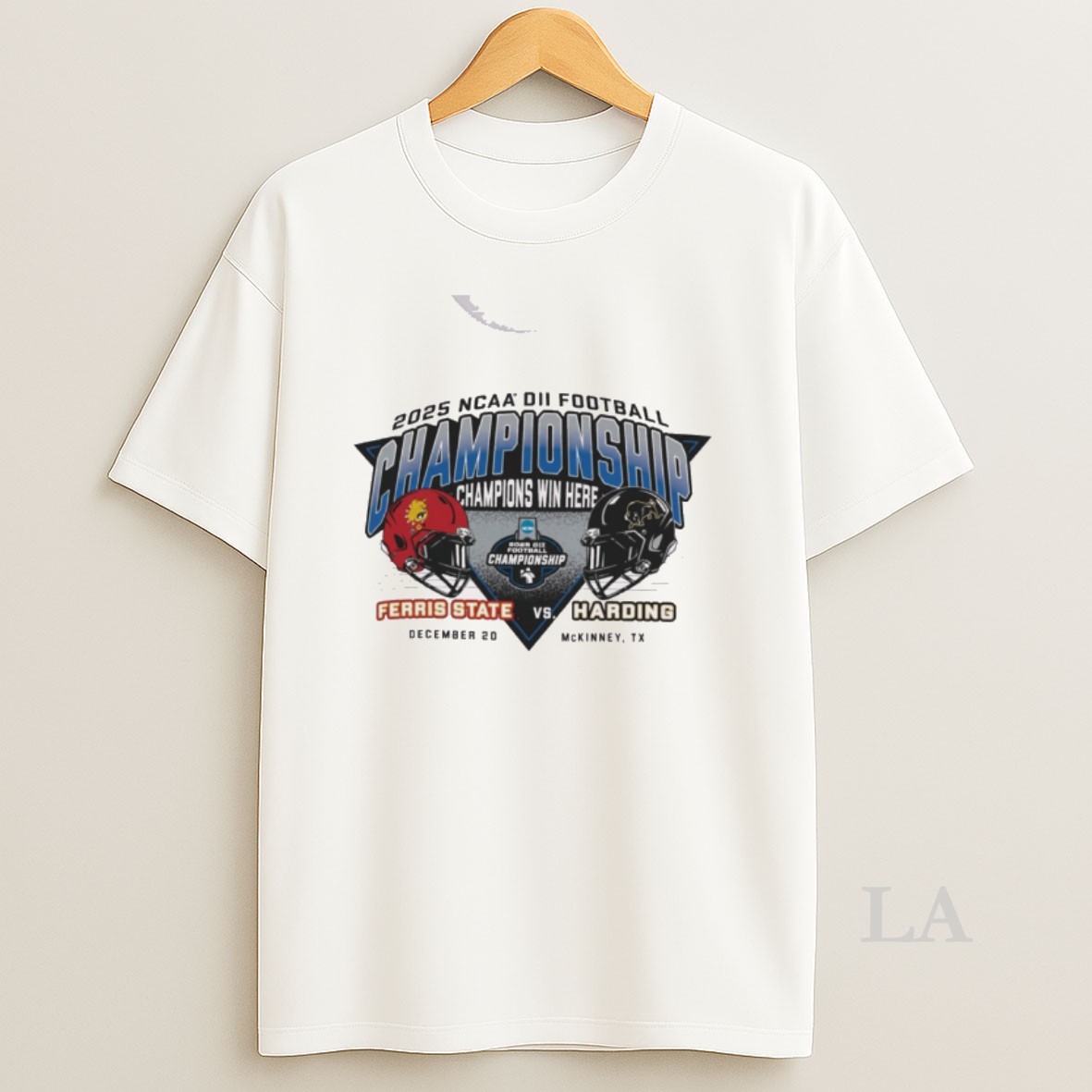 Original 2025 Ncaa Division Ii Football Championship Champions Win Here Ferris State Bulldogs Vs Harding Bisons 20 Dec Mckinney Tx Helmets Shirt