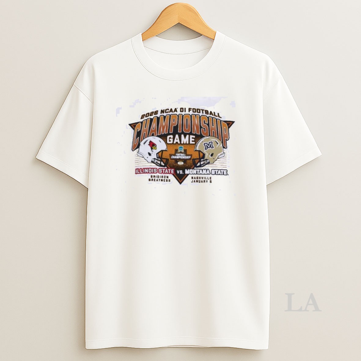 Original 2026 Ncaa Di Football Championship Game Illinois State Vs Montana State Dueling Helmet Shirt