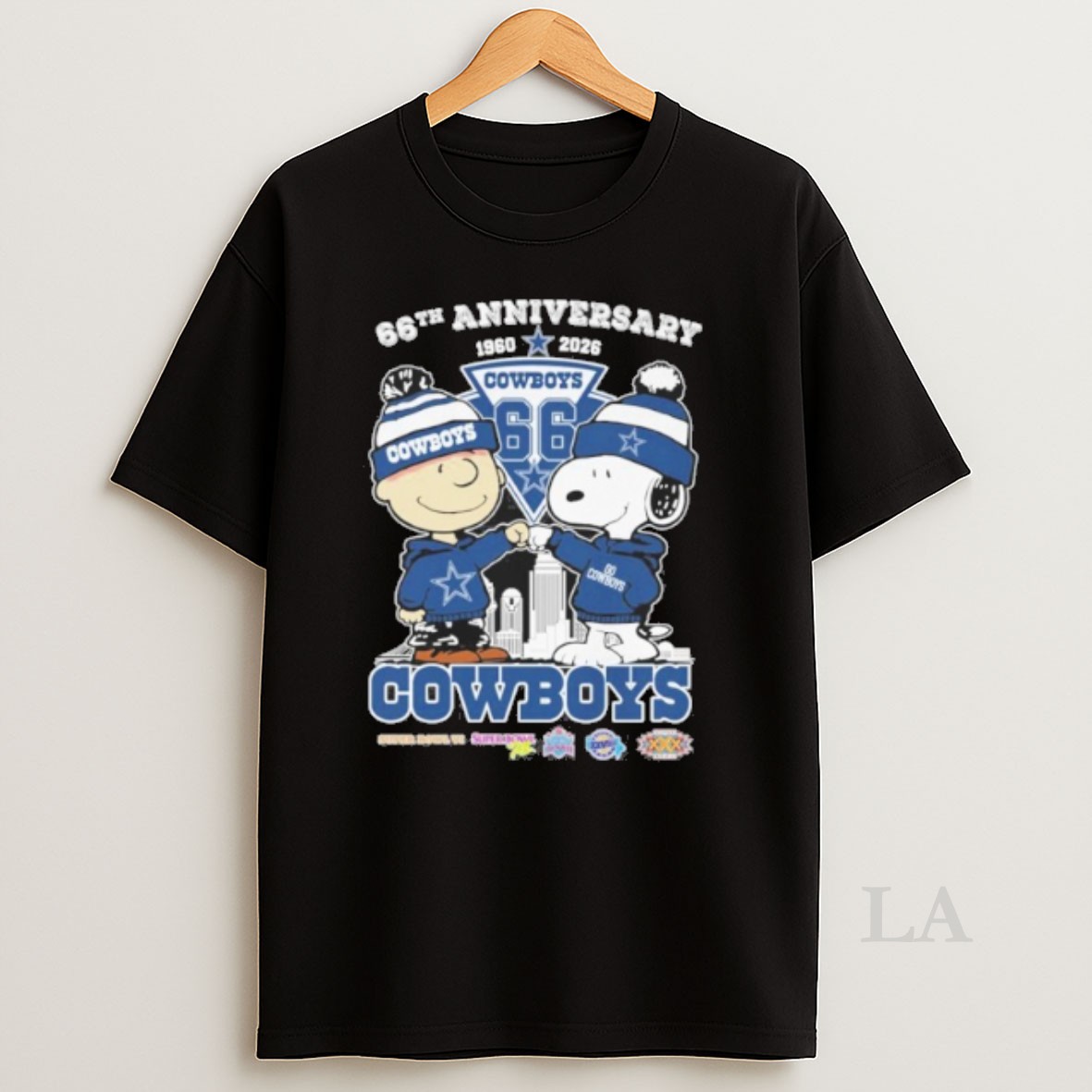 Original 66th Anniversary 1960 2026 Brown And Snoopy Cowboys Logo Shirt