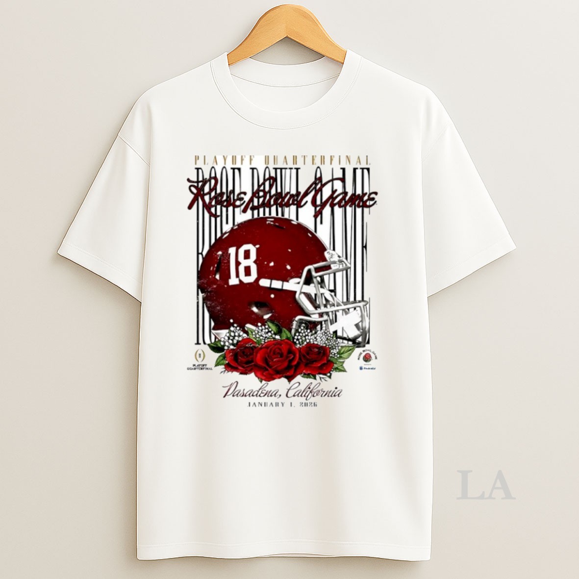Original Alabama Crimson Tide 2026 Playoff Quarterfinal Rose Bowl Game Helmet Circle Shirt