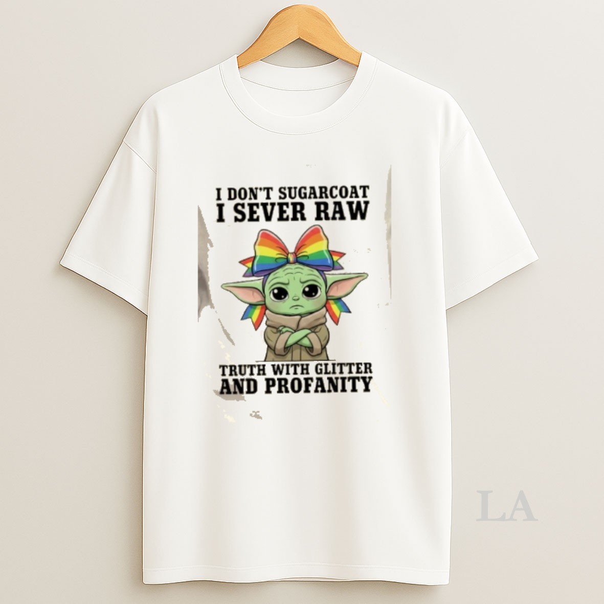 Original Baby Yoda I Dont Sugarcoat I Sever Raw Truth With Glitter And Profanity Shirt