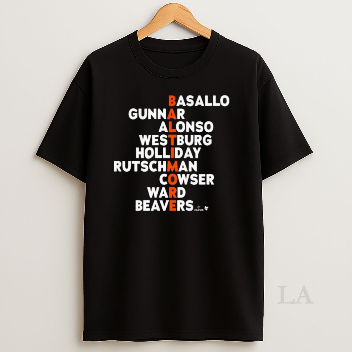 Original Baltimore Baseball Names 2026 Basallo Gunnar Alonso Westburg Holliday Rutschman Cowser Ward Beavers Shirt