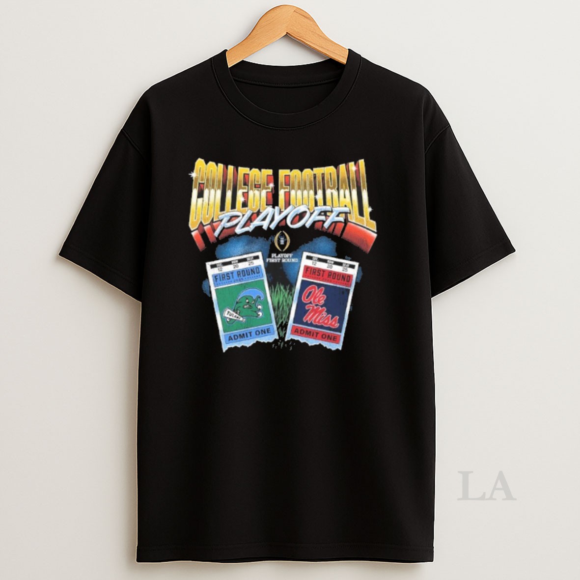 Original Cfp First Round 2025 Ole Miss Rebels Vs Tulane Green Wave Matchup Ticket Shirt