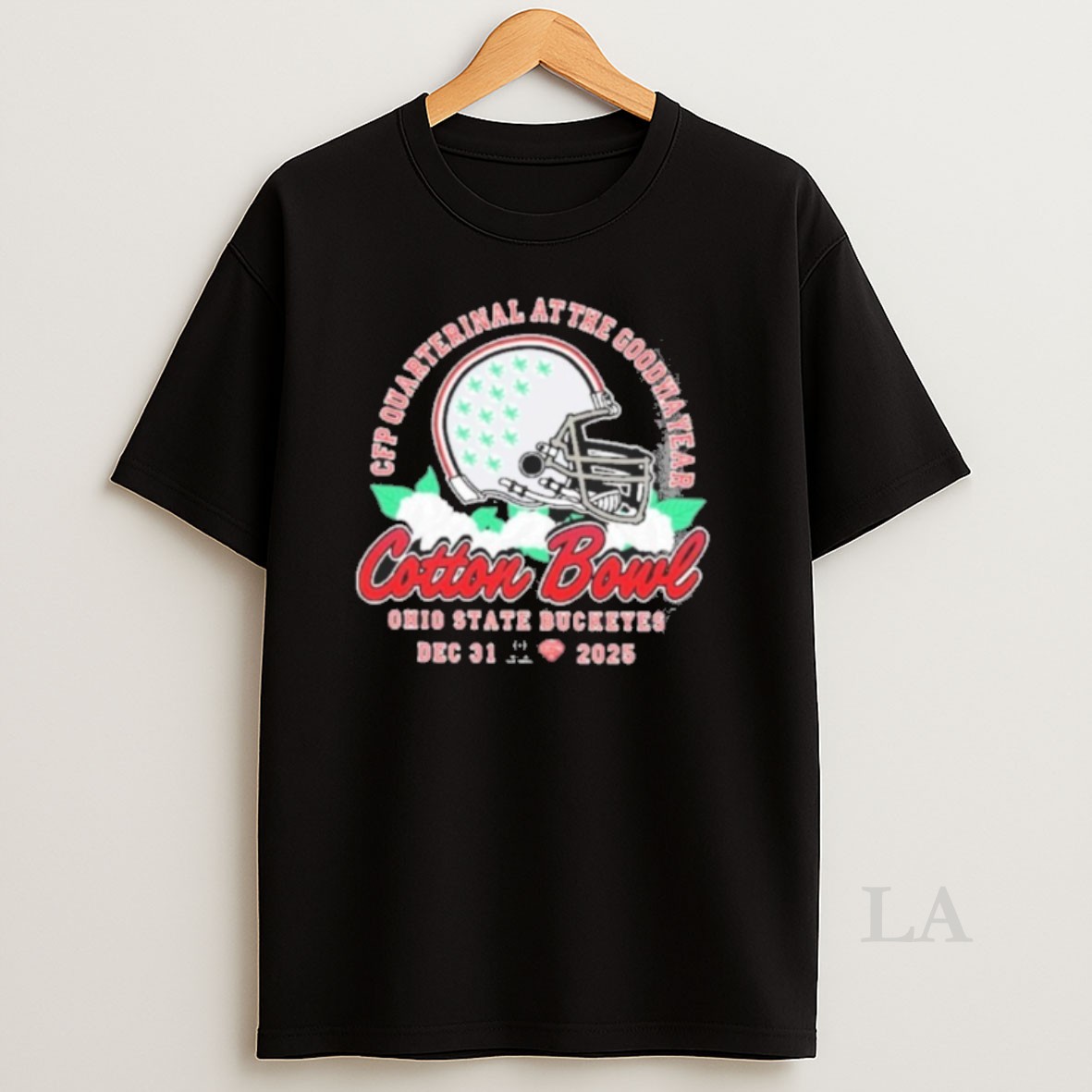 Original Cfp Quarterfinal At The Goodyear Cotton Bowl Bound Ohio State Buckeyes December 31 2025 Helmet Shirt